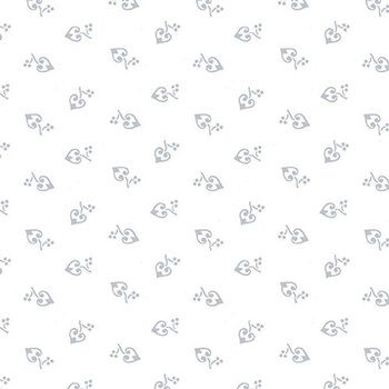 Quilter's Flour VI 1689-01W White Curlicue Hearts by Henry Glass Fabrics, Image