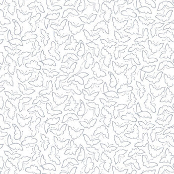 Quilter's Flour VI 1690-01W White Butterflies by Henry Glass Fabrics, Image