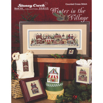 Winter in the Village Cross Stitch Pattern, Image