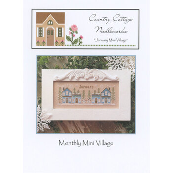 January Mini Village Cross Stitch Pattern, Image