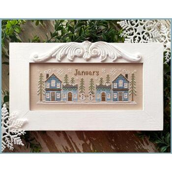 January Mini Village Cross Stitch Pattern Country Cottage Needleworks