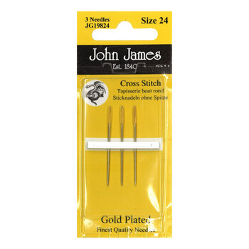 John James Cross Stitch Tapestry Gold Needles - Size 24 - 3ct, Image