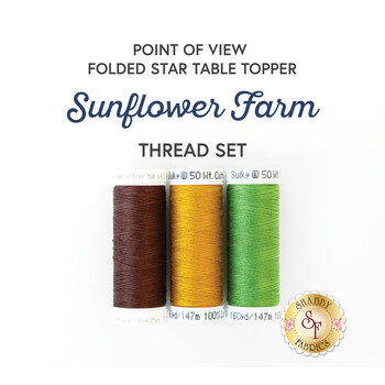  Point of View Folded Star Table Topper - Sunflower Farm - 3pc Thread Set, Image