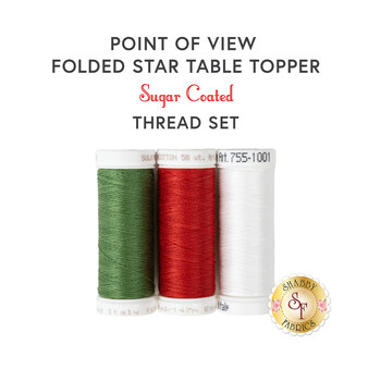  Point of View Folded Star Table Topper - Sugar Coated - 3pc Thread Set, Image