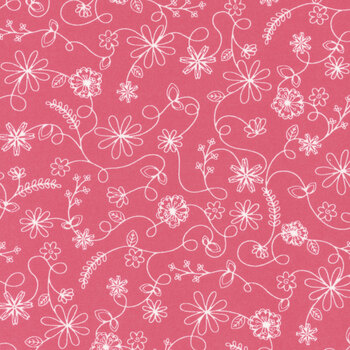 Kimberbell Basics Flannel MASF8261-P2 Deep Pink by Maywood Studio, Image