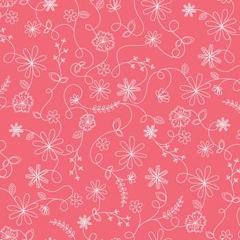 Kimberbell Basics Flannel MASF8261-P2 Deep Pink by Maywood Studio, Image