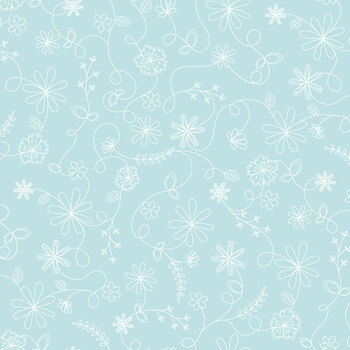 Kimberbell Basics Flannel MASF8261-Q2 Aqua by Maywood Studio, Image