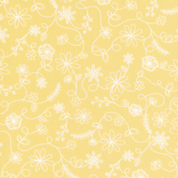 Kimberbell Basics Flannel MASF8261-S2 Yellow by Maywood Studio, Image