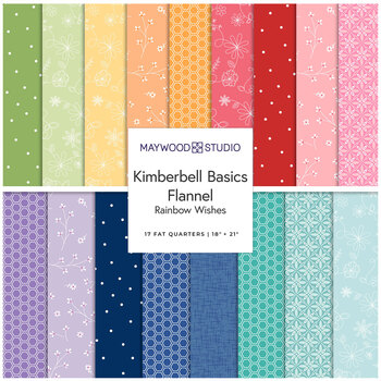 Kimberbell Basics Flannel  Rainbow Wishes 17 FQ Bundle by Maywood Studio, Image