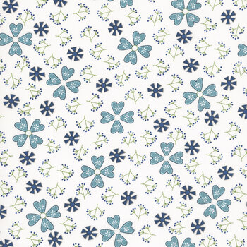 Friendship Garden 3631-11 White Pinwheel Flowers by Gail Pan for Henry Glass Fabrics
