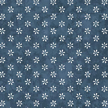 Friendship Garden 3627-77 Blue Little Flowers by Gail Pan for Henry Glass Fabrics, Image