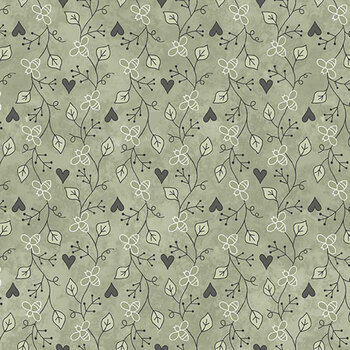 Friendship Garden 3630-60 Light Green Friendship Vine by Gail Pan for Henry Glass Fabrics, Image