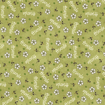 Friendship Garden 3628-60 Light Green Daisy Friends by Gail Pan for Henry Glass Fabrics