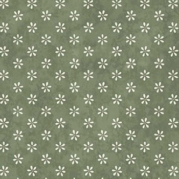 Friendship Garden 3627-66 Green Little Flowers by Gail Pan for Henry Glass Fabrics, Image