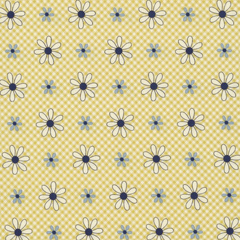 Friendship Garden 3632-33 Yellow Daisy Check by Gail Pan for Henry Glass Fabrics