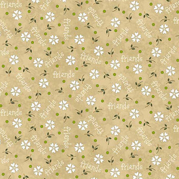 Friendship Garden 3628-36 Tan Daisy Friends by Gail Pan for Henry Glass Fabrics, Image