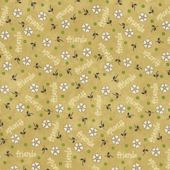 Friendship Garden 3628-36 Tan Daisy Friends by Gail Pan for Henry Glass Fabrics