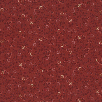 Hearth & Home 3616-88 Red Daisy Dot Vine by Janet Rae Nesbitt for Henry Glass Fabrics