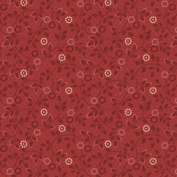 Hearth & Home 3616-88 Red Daisy Dot Vine by Janet Rae Nesbitt for Henry Glass Fabrics, Image