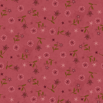 Hearth & Home 3618-80 Light Red Star Lily Scatter by Janet Rae Nesbitt for Henry Glass Fabrics, Image