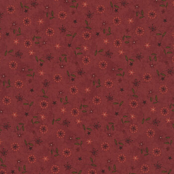Hearth & Home 3618-88 Red Star Lily Scatter by Janet Rae Nesbitt for Henry Glass Fabrics