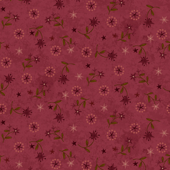 Hearth & Home 3618-88 Red Star Lily Scatter by Janet Rae Nesbitt for Henry Glass Fabrics, Image