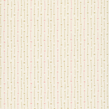 Hearth & Home 3611-42 Cream Pink Star Stripe by Janet Rae Nesbitt for Henry Glass Fabrics