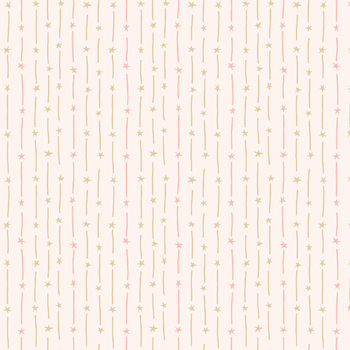 Hearth & Home 3611-42 Cream Pink Star Stripe by Janet Rae Nesbitt for Henry Glass Fabrics, Image