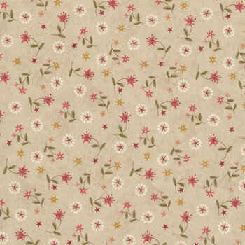 Hearth & Home 3618-44 Cream Star Lily Scatter by Janet Rae Nesbitt for Henry Glass Fabrics