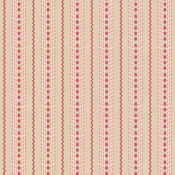 Hearth & Home 3621-44 Tan Printed Ticking by Janet Rae Nesbitt for Henry Glass Fabrics, Image
