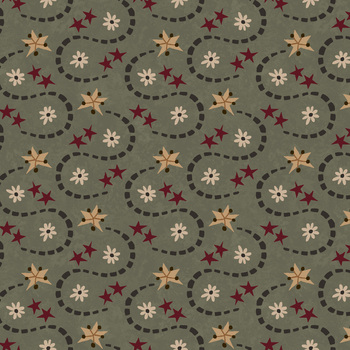 Hearth & Home 3622-66 Green Star Wave by Janet Rae Nesbitt for Henry Glass Fabrics, Image