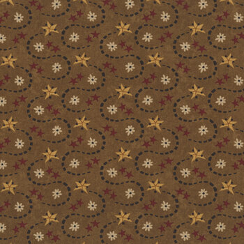 Hearth & Home 3622-38 Brown Star Wave by Janet Rae Nesbitt for Henry Glass Fabrics
