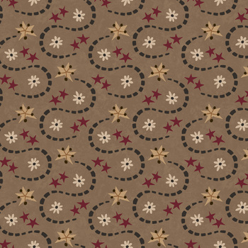 Hearth & Home 3622-38 Brown Star Wave by Janet Rae Nesbitt for Henry Glass Fabrics, Image