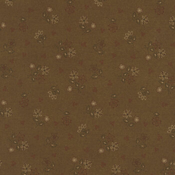 Hearth & Home 3612-38 Brown Stitched Floral by Janet Rae Nesbitt for Henry Glass Fabrics