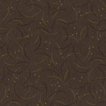Hearth & Home 3614-38 Brown Lily Swirl by Janet Rae Nesbitt for Henry Glass Fabrics