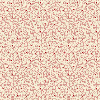 Seasonal Shirtings 2568-08 Red Swirly Dot by Stacy West for Henry Glass Fabrics, Image