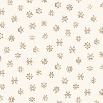 Seasonal Shirtings 2569-03 Beige Snowflake by Stacy West for Henry Glass Fabrics, Image