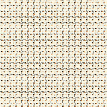 Seasonal Shirtings 2572-93 Black/Orange Triangles by Stacy West for Henry Glass Fabrics, Image
