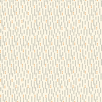 Seasonal Shirtings 2570-39 Black/Orange Dotted Lines by Stacy West for Henry Glass Fabrics, Image