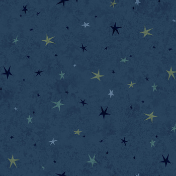 Seeing Stars 3556-77 Indigo by Janet Rae Nesbitt for Henry Glass Fabrics, Image