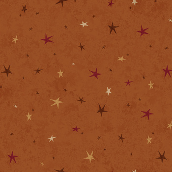 Seeing Stars 3556-35 Pumpkin by Janet Rae Nesbitt for Henry Glass Fabrics, Image