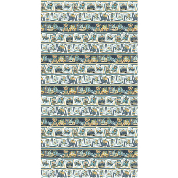 Traveling Teddies 2418-74 Multi Novelty Stripe by Shelly Comiskey for Henry Glass Fabrics, Image