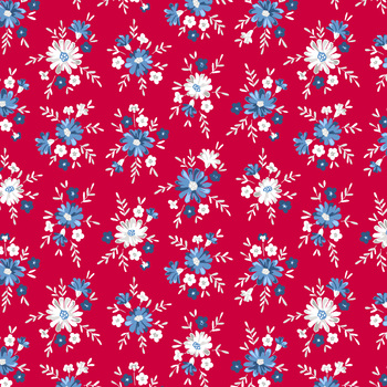 Front Porch Charm 4699-88 Red Flowers by Satin Moon Designs for Blank Quilting Corporation, Image