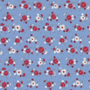 Front Porch Charm 4699-75 Blue Flowers by Satin Moon Designs for Blank Quilting Corporation, Image