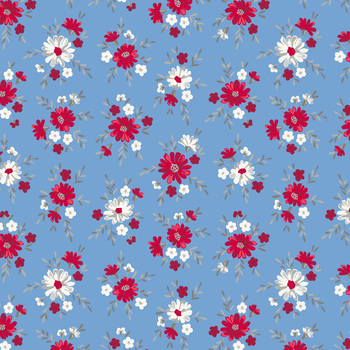 Front Porch Charm 4699-75 Blue Flowers by Satin Moon Designs for Blank Quilting Corporation, Image