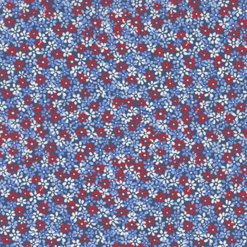 Front Porch Charm 4695-75 Blue Ditsy Flowers by Satin Moon Designs for Blank Quilting Corporation, Image