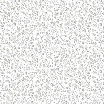 Best of Cream & Sugar 8919-01W White on White Mini Vines & Berries by Studio E Fabrics, Image