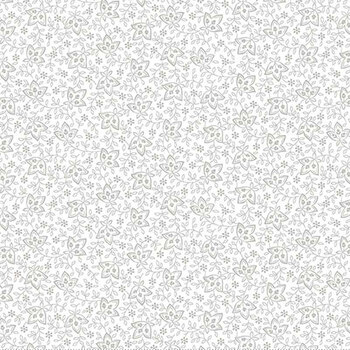 Best of Cream & Sugar 8918-01W White on White Stylized Tulip by Studio E Fabrics, Image