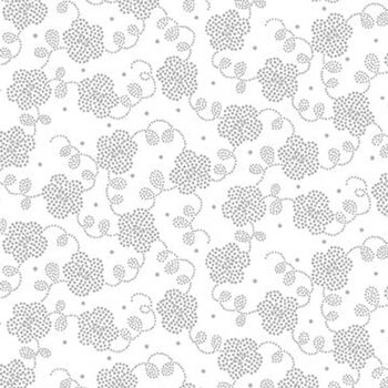 Best of Cream & Sugar 8921-01W White on White Dotted Flower by Studio E Fabrics, Image