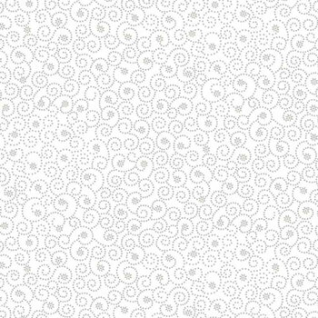 Best of Cream & Sugar 8925-01W White on White Dotted Swirl by Studio E Fabrics, Image